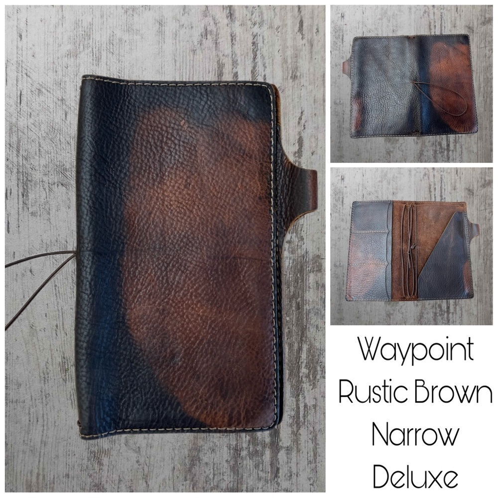Chic Sparrow Narrow Waypoint Deluxe Traveler’s Notebook in Rustic Brown